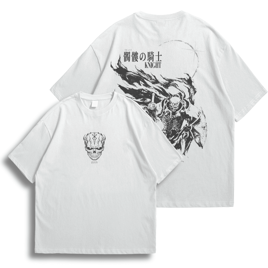 Oversize frente e verso Skull Knight Aesthetic