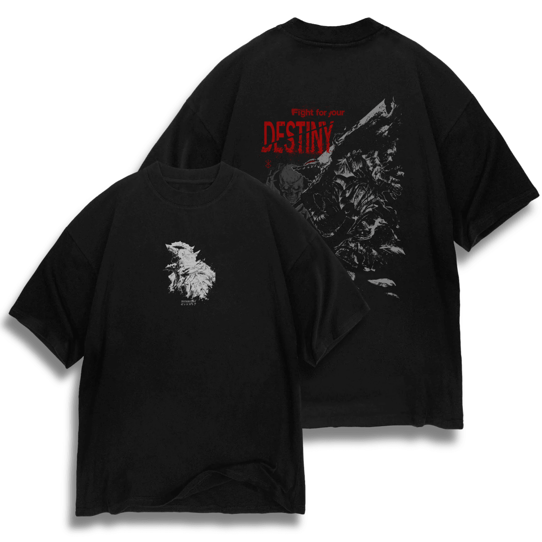 Oversize frente e verso Berserker - cor escura