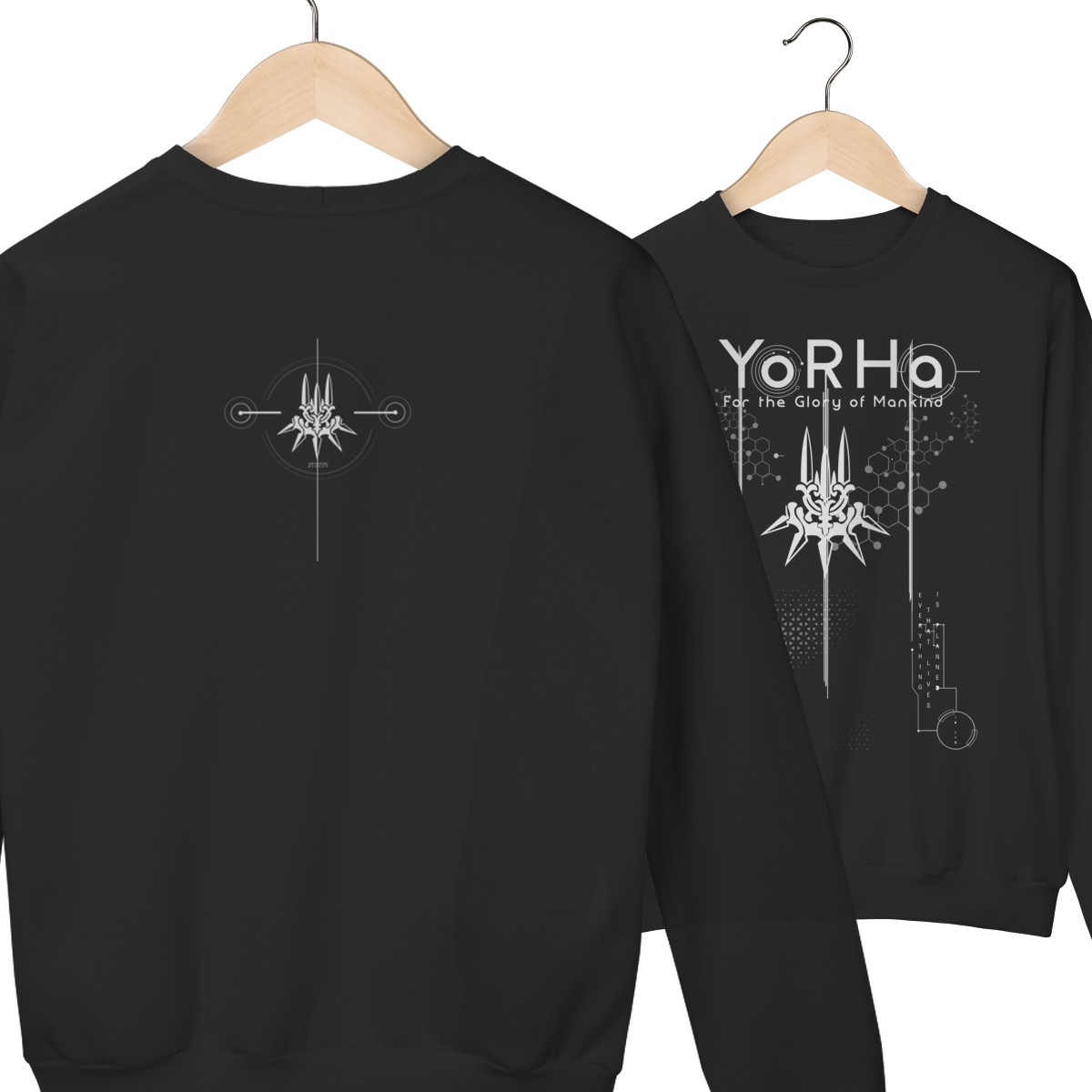 Moletom frente e verso Yorha Inverso aesthetic