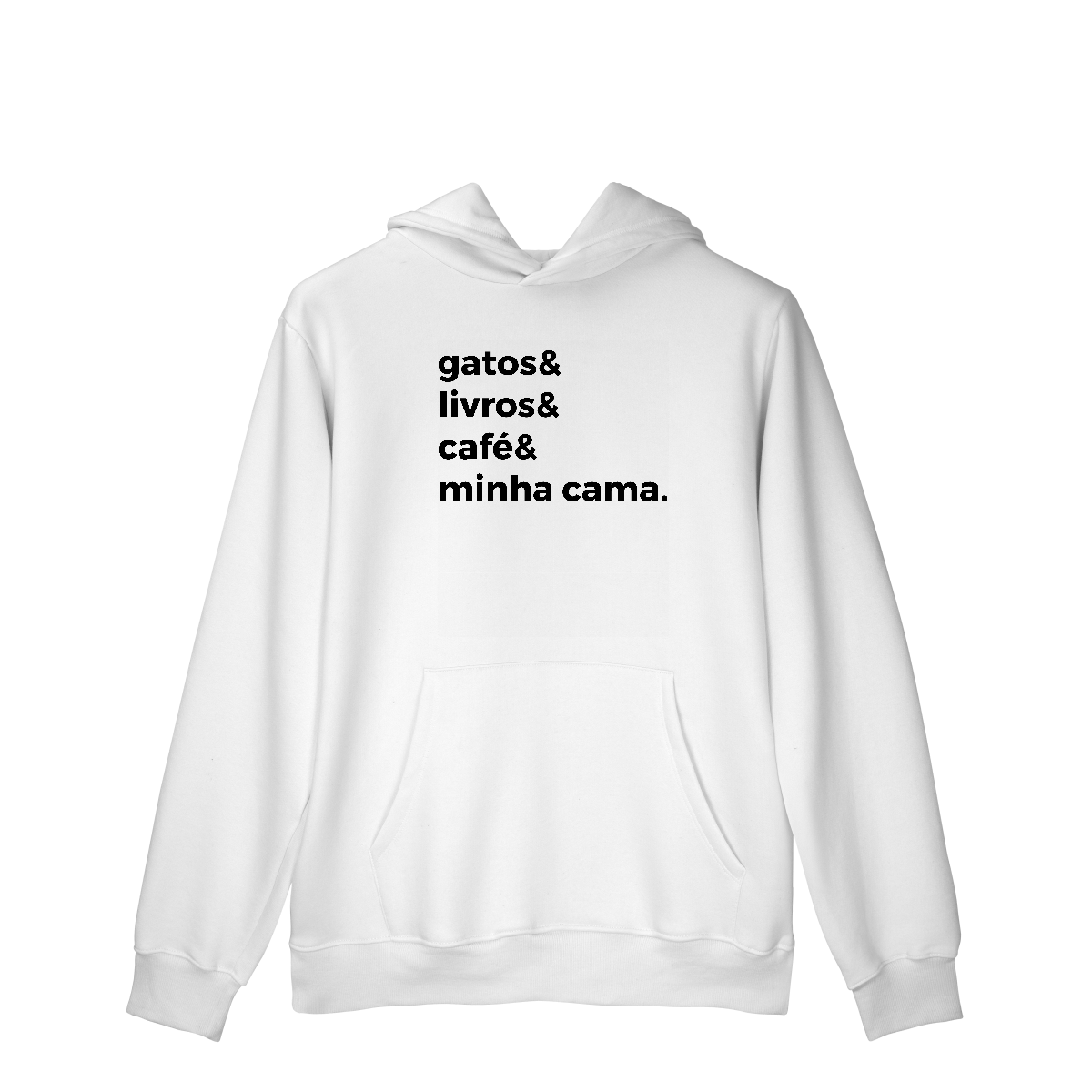 Nome do produto: Gatos, Livros, Café, Minha Cama [Moletom Prime Canguru]