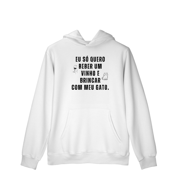 Beber Vinho com o Gato [Moletom Prime Canguru]