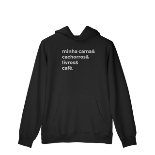 Nome do produtoMinha Cara, Cachorro, Livro e Café [Moletom Prime Canguru]