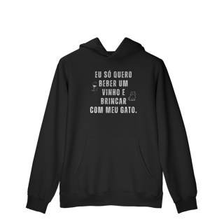 Nome do produtoBeber Vinho com o Gato [Moletom Prime Canguru]