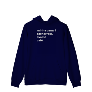 Nome do produtoMinha Cara, Cachorro, Livro e Café [Moletom Prime Canguru]