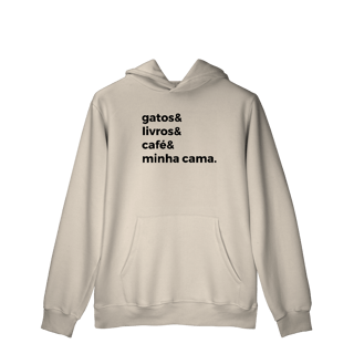 Nome do produtoGatos, Livros, Café, Minha Cama [Moletom Prime Canguru]