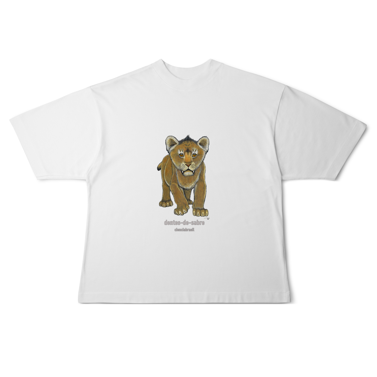 Camiseta Oversized filhotes dentes de sabre