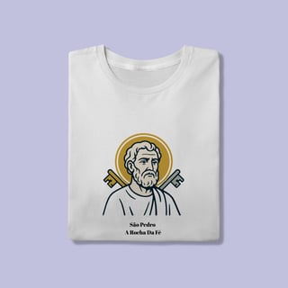 Nome do produto Camiseta Religiosa São Pedro – A Rocha da Fé