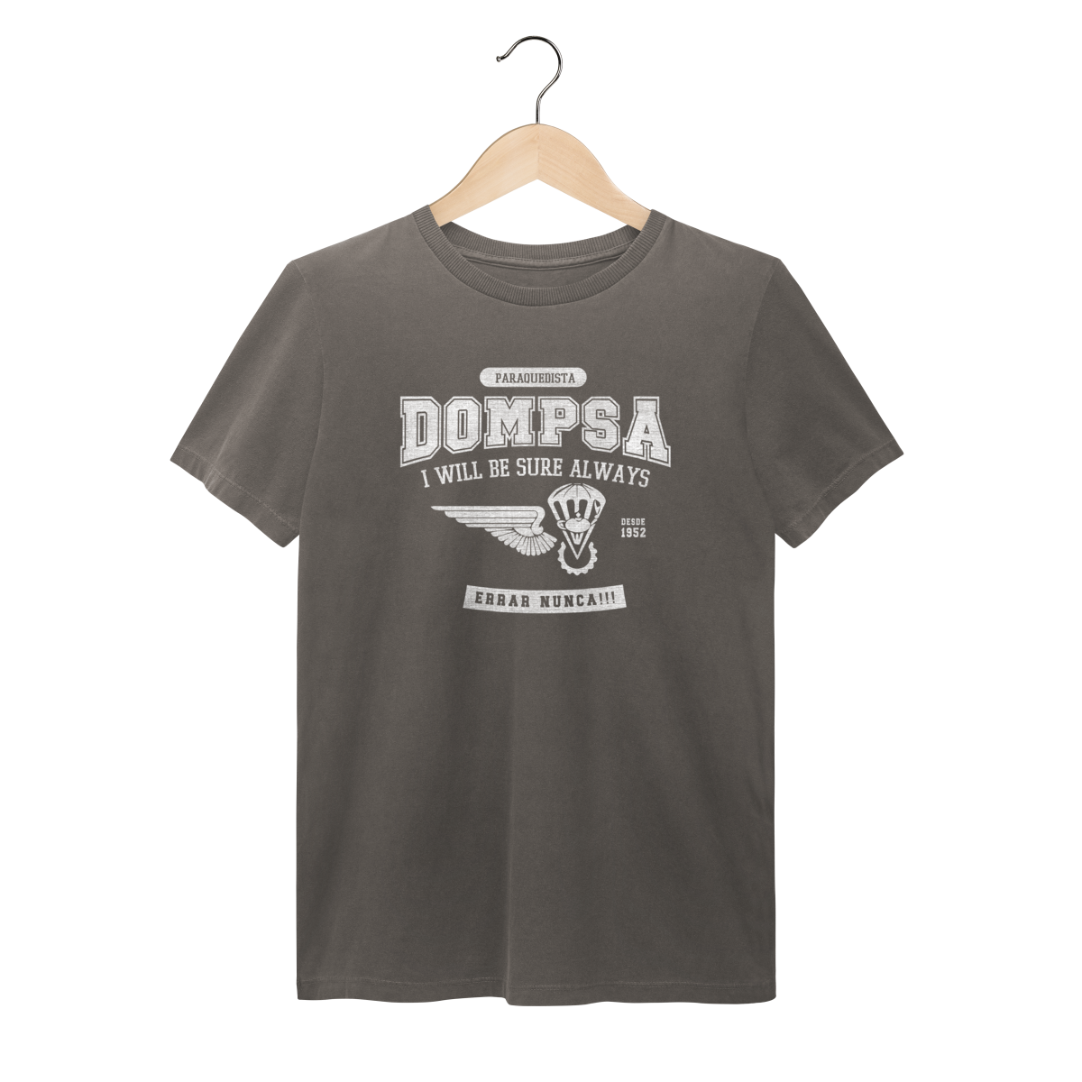 Nome do produto: Camiseta PQDT DOMPSA – ESTONADA -Dobragem e Manutenção de Pára-quedas