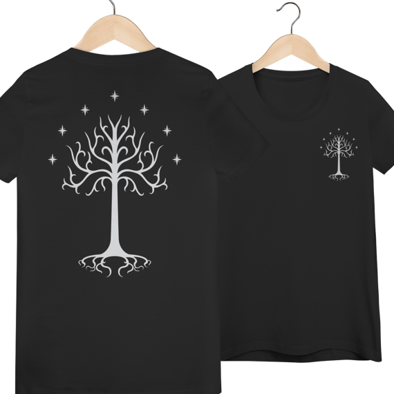 Árvore Branca de Gondor - Frente e Costas [Baby Long]