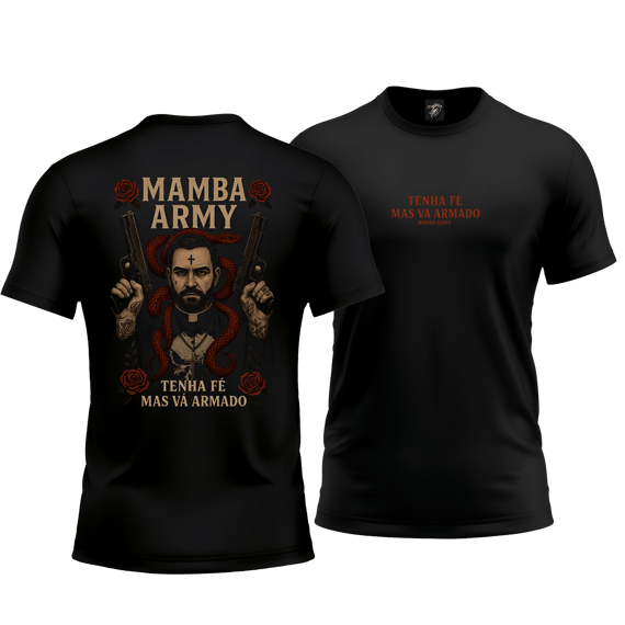 Camiseta Militar Mamba Army Tenha Fé mas va armado