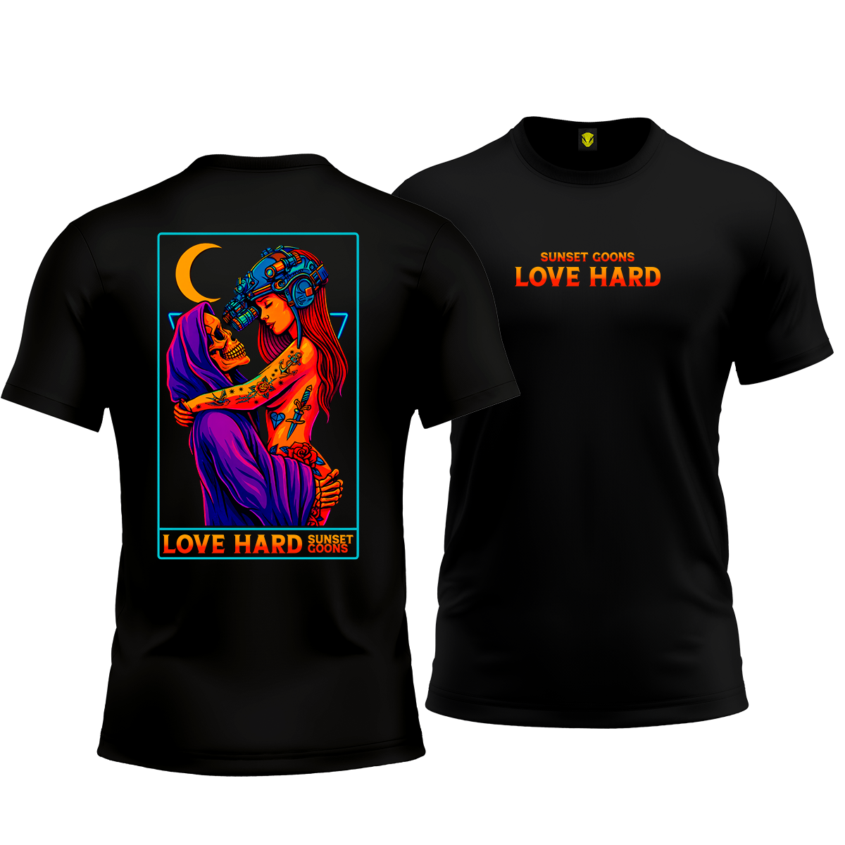 Nome do produto: Camiseta Sunset Goons – Love Hard Death’s Embrace - Mamba Army