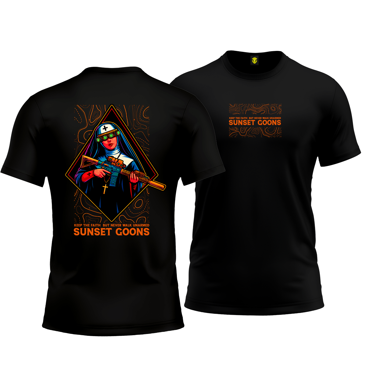 Nome do produto: Camiseta Sunset Goons – Battle Saint - Mamba Army