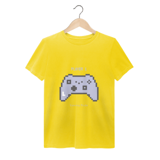 Nome do produto Camiseta “Player 1 – Gaming Mode” – Clássico em 8 Bits