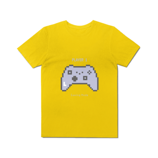 Nome do produto Camiseta “Player 1 – Gaming Mode” – Clássico em 8 Bits