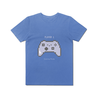 Nome do produto Camiseta “Player 1 – Gaming Mode” – Clássico em 8 Bits