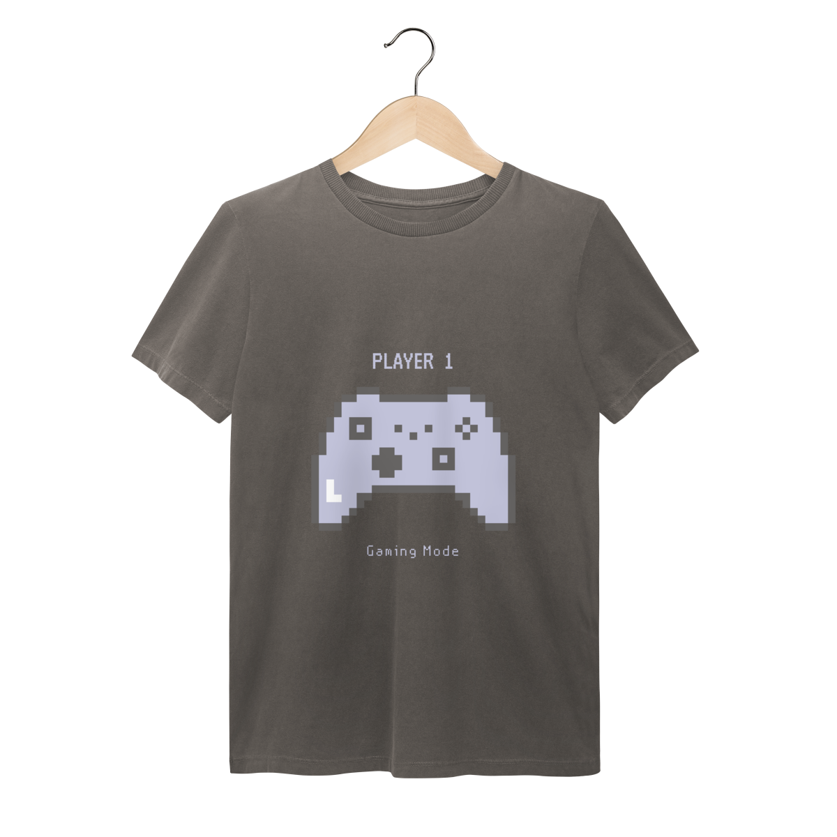 Nome do produto: Camiseta “Player 1 – Gaming Mode” – Clássico em 8 Bits