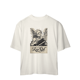 Nome do produto Camiseta Oversized “Rage Quit Angel” – Santo da Paciência Gamer