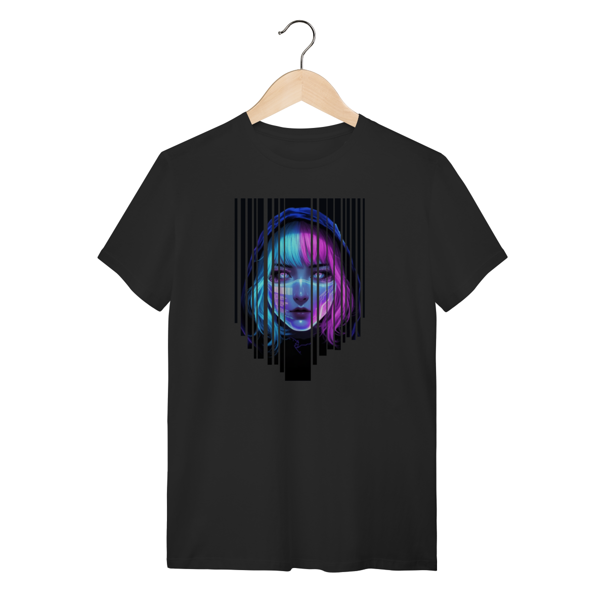 Nome do produto: Camiseta “Neon Mind” – Luz e Sombras do Futuro