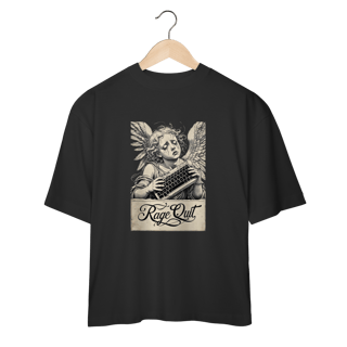 Nome do produto Camiseta Oversized “Rage Quit Angel” – Santo da Paciência Gamer