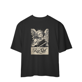 Nome do produto Camiseta Oversized “Rage Quit Angel” – Santo da Paciência Gamer