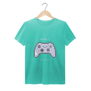Nome do produto Camiseta “Player 1 – Gaming Mode” – Clássico em 8 Bits