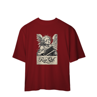 Nome do produto Camiseta Oversized “Rage Quit Angel” – Santo da Paciência Gamer