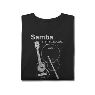 Nome do produto Camiseta Plus Size Masculina - Samba é a Felicidade em Forma de Som