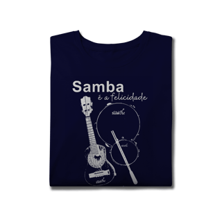 Nome do produto Camiseta Plus Size Masculina - Samba é a Felicidade em Forma de Som