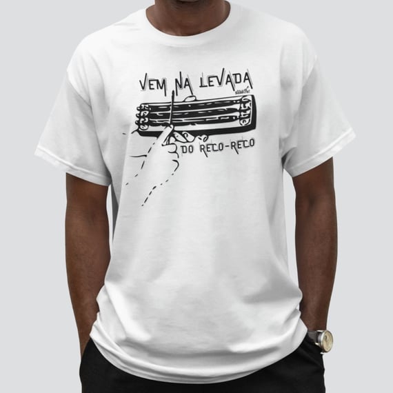 Camiseta Samba Masculina - Vem na Levada do Reco Reco 