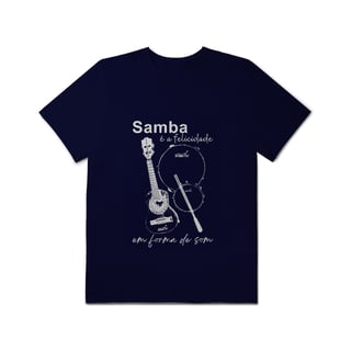 Nome do produto Camiseta Plus Size Masculina - Samba é a Felicidade em Forma de Som