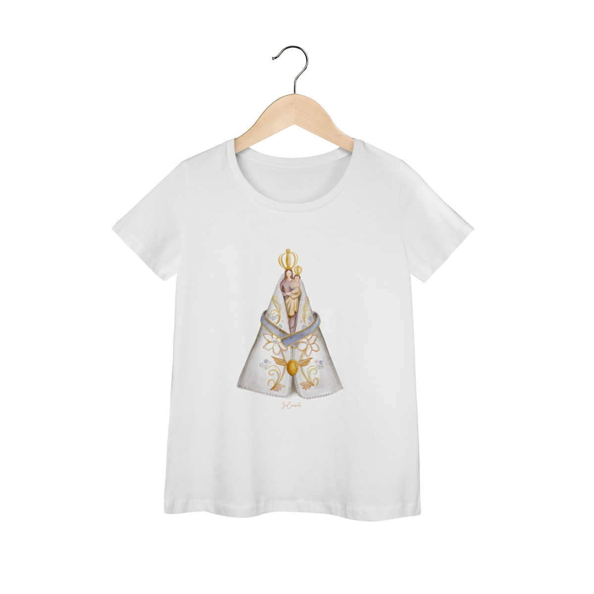 Nome do produto: Camiseta Feminina - Mãezinha de Nazaré #01