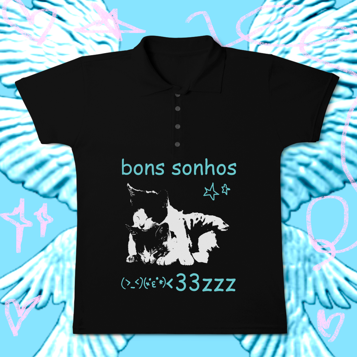 Nome do produto: Polo Baby look \'bons sonhos <3\'