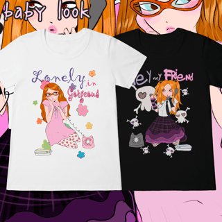 Nome do produto Baby Look 'LONELY IN GORGEOUS/HEY MY FRIEND (tommy february/heavenly6)''