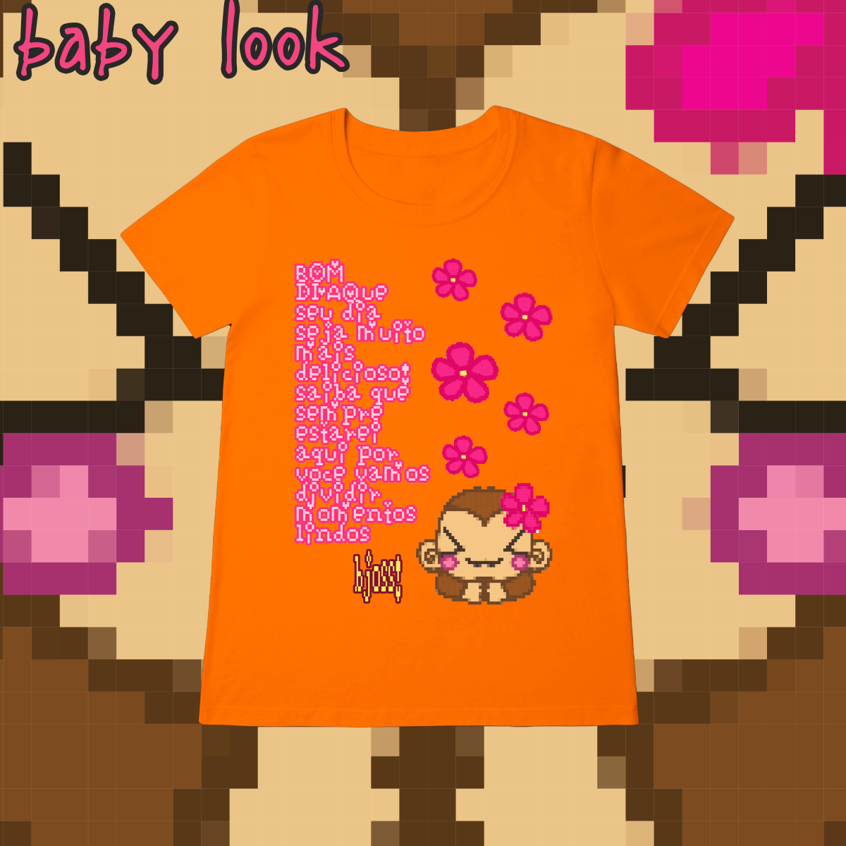 Nome do produto: Baby Look \'mensagem de bom dia\'