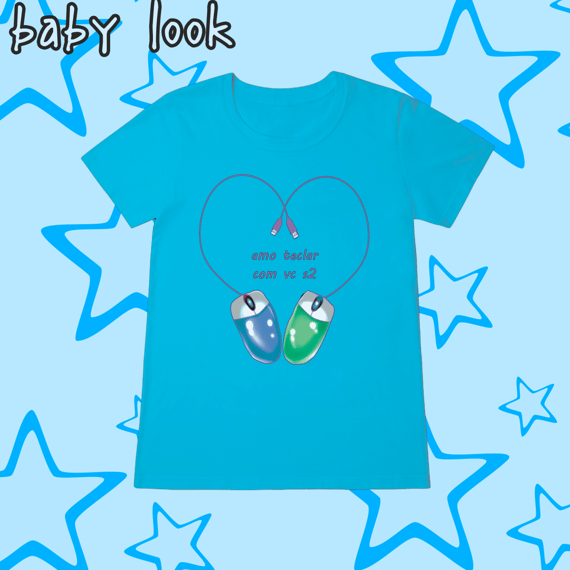 Baby Look 'amo teclar com vc s2'