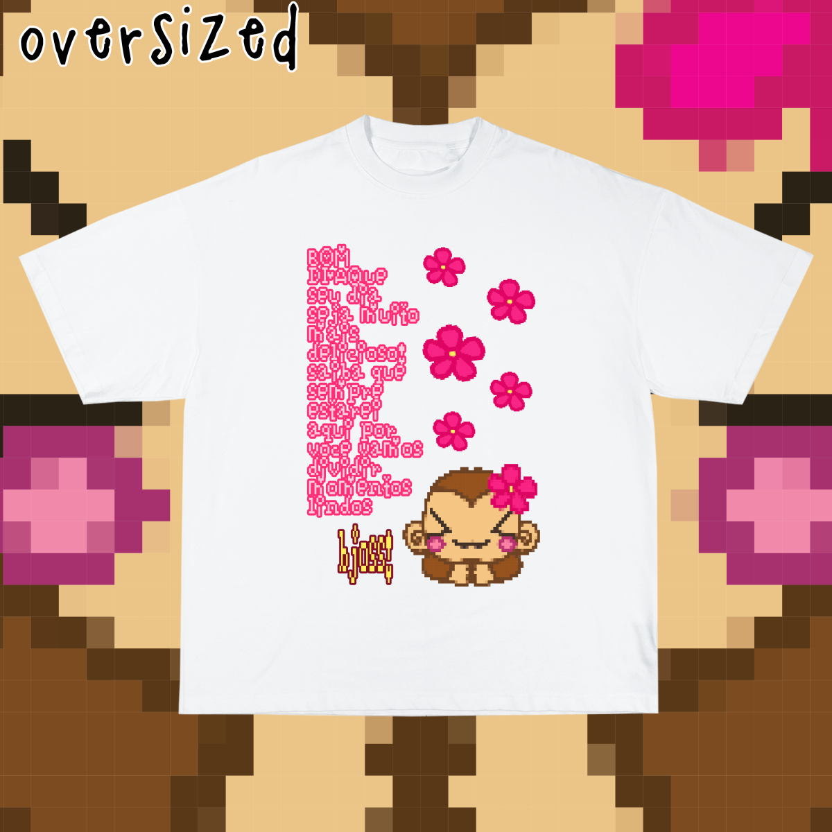 Nome do produto: Camiseta Oversized \'mensagem de bom dia\'