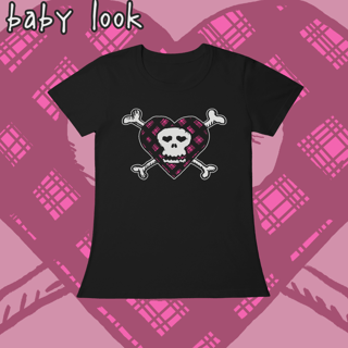 Nome do produto Baby Look 'SKULL Emo Princess (Avril Lavigne Inspo)'