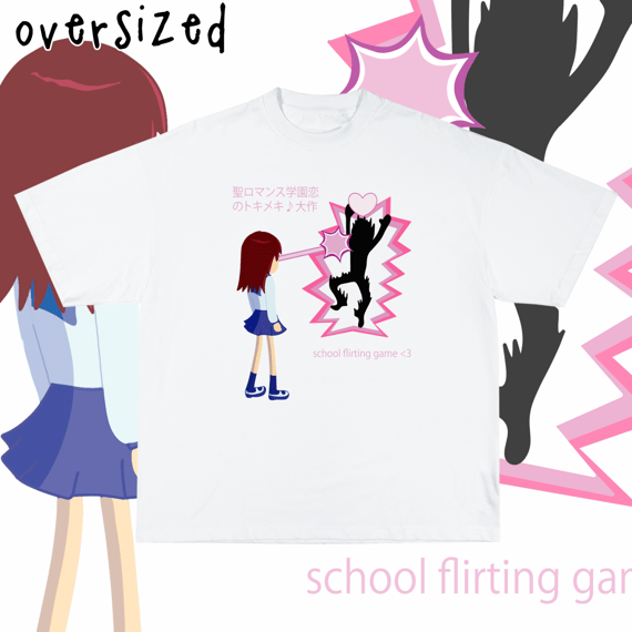 Camiseta Oversized 'School Flirting Game'