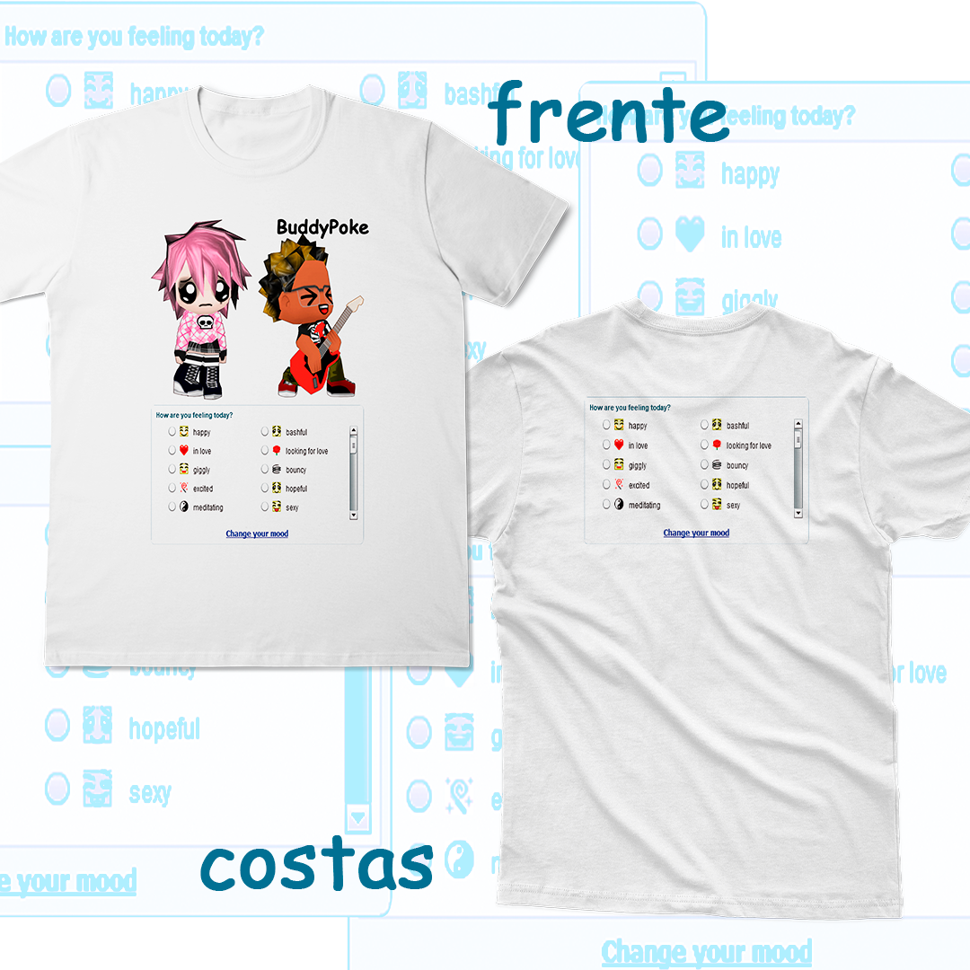 Nome do produto: Camiseta \'BuddyPoke\' (estampa versão frente e costas)