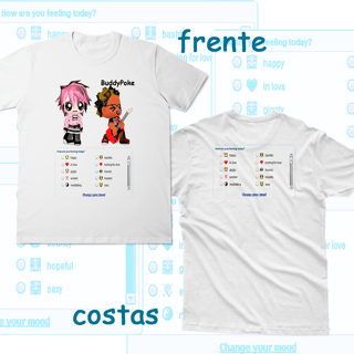 Camiseta 'BuddyPoke' (estampa versão frente e costas)