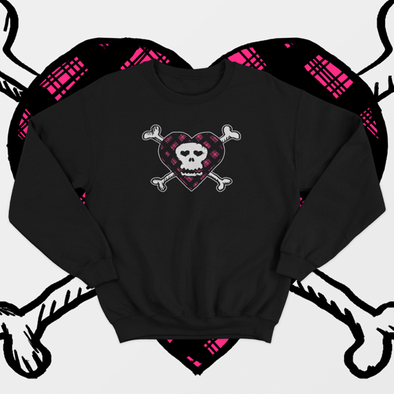 Moletom Blusão 'SKULL Emo Princess (Avril Lavigne Inspo)'