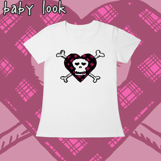 Nome do produto Baby Look 'SKULL Emo Princess (Avril Lavigne Inspo)'