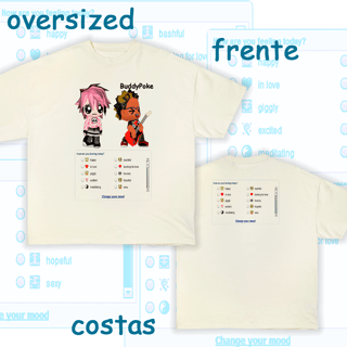 Nome do produto Camiseta Oversized 'BuddyPoke' (estampa versão frente e costas)