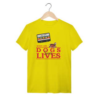 Nome do produto t-shirt• music and dogs saves lives