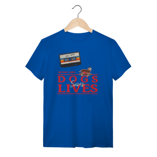 Nome do produto t-shirt• music and dogs saves lives