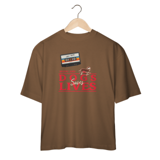 Nome do produto oversized • music and dogs saves lives