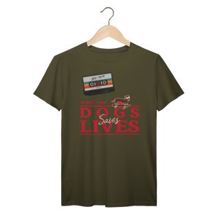 Nome do produto t-shirt prime • music and dogs saves lives
