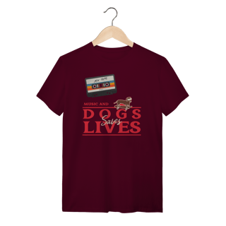 Nome do produto t-shirt• music and dogs saves lives