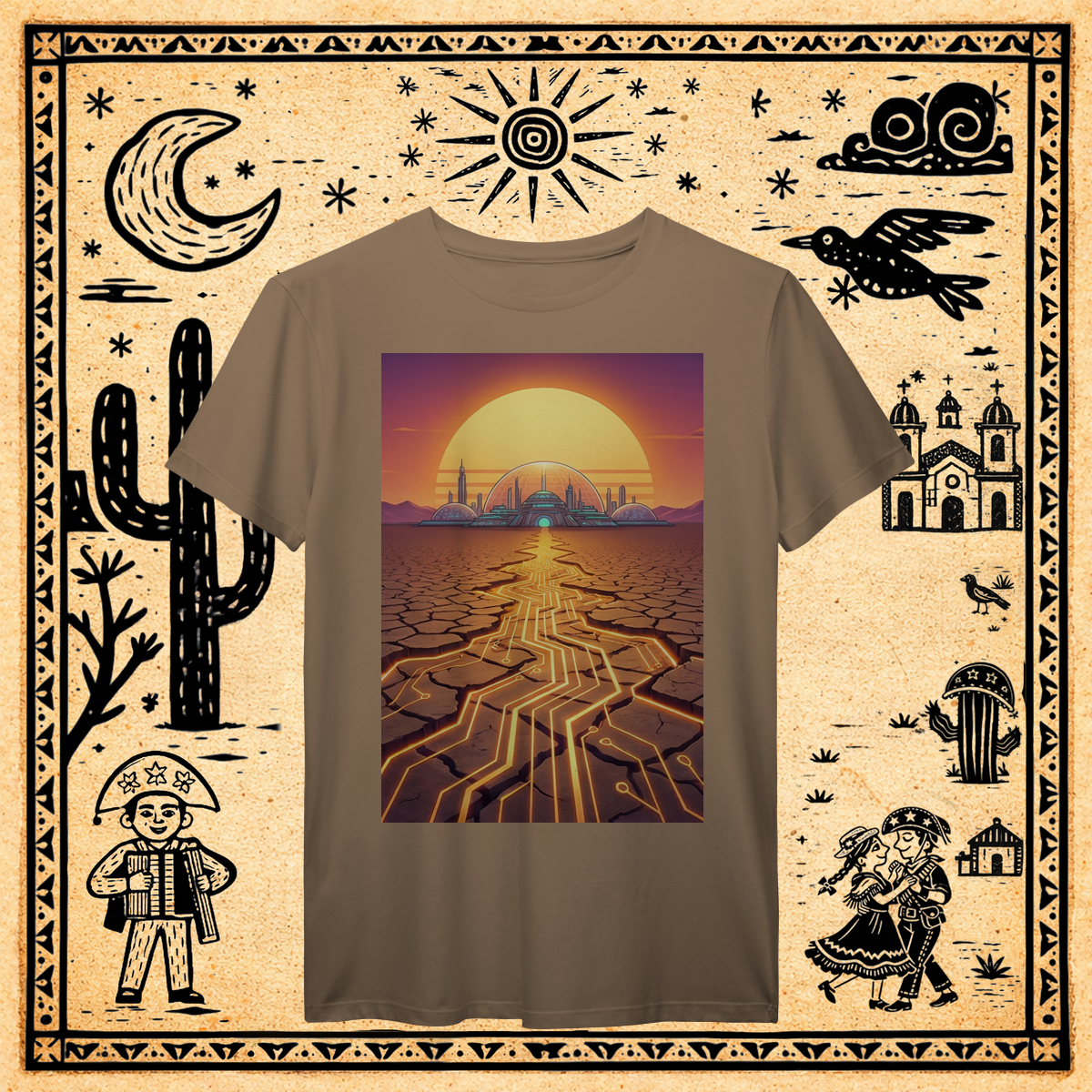 Nome do produto: Prime - Camiseta Grid do Sertão & Cidade-Domo