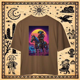 Nome do produto Oversized - Camiseta Cyber-Cangaceiro & Montaria Mecha